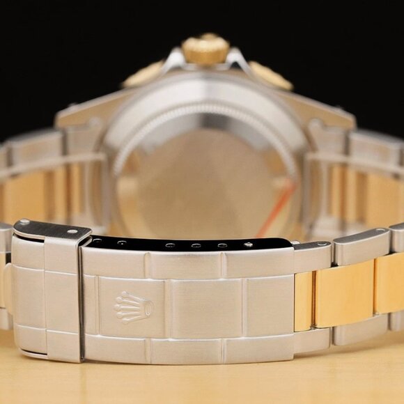 ROLEX SUBMARINER DATE 40MM 18K YELLOW GOLD STEEL 2-TONE BLACK WATCH - Picture 6 of 11